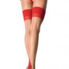 Lycra Sheer Thigh High Nylon Stocking with Contrast Cuban Heel and Back Seam Leg Avenue Style# 1027-