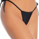 Lycra Thong Panty Sexy Lingerie Intimate Apparel with Tie Sides Leg Avenue Style# 2645-BLK-OS