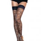 Lycra Vine Net Thigh High Nylon Stocking Leg Avenue Style# 9223-BLK-OS