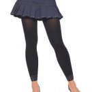Opaque Leggings Footless Tights with Lace Trim Leg Avenue Style# 7883-BLACK-OS