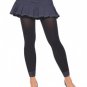 Opaque Leggings Footless Tights with Lace Trim Leg Avenue Style# 7883-BLACK-OS