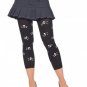 Opaque Leggings Footless Tights with Skull Prints Leg Avenue Style# 7880-BLACK-OS