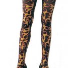 Opaque Sexy Tights Hosiery Leg Wearwith Flame Prints Leg Avenue Style# 7203-BLKORG-OS