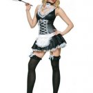 Opaque Thigh High Nylon Stocking with Chiffon Ruffle and Satin Bow Leg Avenue Style# 6262-WHTRED-OS