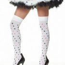 Opaque Thigh High Nylon Stocking with Poker Suit Prints Leg Avenue Style# 6274-WHT-OS
