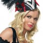 Pirate Pillbox Hat with Feather Leg Avenue Style# A1516-BLK-OS