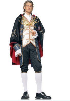 Prince Charming Mid Length Cape with Golden Rope Halloween Costume Party Accessory Leg Avenue Style#
