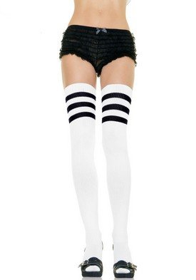 Ribbed Socks with 3 Stripes Top Leg Avenue Style# 6605-LTPNK-OS