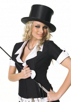 Satin Pop-Up Top Hat Leg Avenue Style# A1007-BLK-OS
