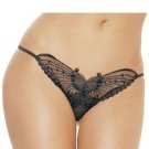 Sequined Butterfly Thong Panty Sexy Lingerie Intimate Apparel Leg Avenue Style# 2601-PUR-OS