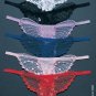 Sheer Crotchless Panty Sexy Lingerie Intimate Apparel with Butterfly Applique Pearl and Sequined Det