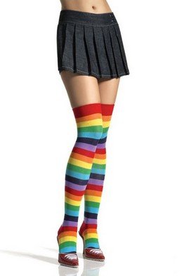Stripe Socks with Rainbow Stripes Leg Avenue Style# 6606-MULTI-OS