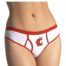 Thong Brief Panty Sexy Lingerie Intimate Apparel with Apple and back ""Bite Me"" Imprint Leg Avenue