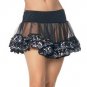 Trim Petticoat Crinoline Tutu with Sparkle Sequin Leg Avenue Style# 83331-BLKSLVR-OS