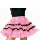 Tulle Petticoat Crinoline Skirt with Ribbon Eyelet Trim Leg Avenue Style# 83194-LTPNK-OS