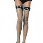 Two Tone Lycra Diamond Net Thigh High Nylon Stocking with Satin Bow Leg Avenue Style# 9064-TURQ-OS