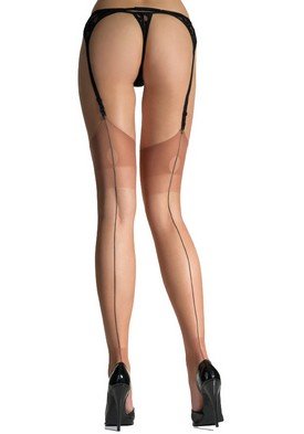 Ultra Sheer Thigh High Nylon Stocking with Contrast Back Seam and Reinforced Toe and Heel Leg Avenue