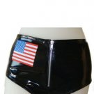 Vinyl Mini Skirt Sexy Lingerie Intimate Apparel with Patriotic Flag Leg Avenue Style# V8222-BLK-L