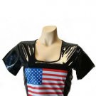 Vinyl Patriotic Flag Top Sexy Lingerie Intimate Apparel Leg Avenue Style# V8190-BLK-M