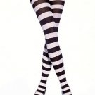 Wide Stripe Opaque Sexy Tights Hosiery Leg Wear Leg Avenue Style# 7110-BLKWHT-OS