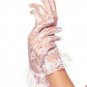Wrist Length Lace Gloves with Ruffle Leg Avenue Style# G1260-BLK-OS