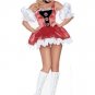 2PC Alpine German Beer Girl Sexy Halloween Party Costume Leg Avenue Style# 8977-RED-L