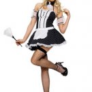 2PC Cabaret Frenchy Maid Sexy Halloween Party Costume Leg Avenue Style# 83291-BLKWHT-L