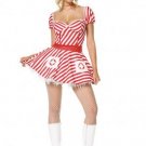 2PC Candy Stripper Nurse Sexy Halloween Party Costume Leg Avenue Style# 83046-REDWHT-M