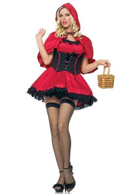 2PC Dark Little Red Riding Hood Sexy Halloween Party Costume Leg Avenue Style# 83337-REDBLK-XL