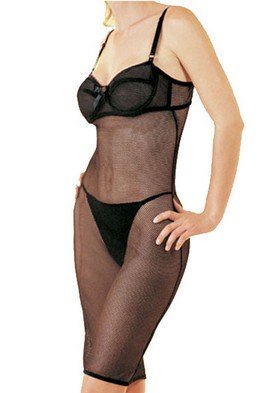 2PC Fishnet Mini Dress Sexy Lingerie Intimate Apparel with Underwire Bra Top and G-String Leg Avenue