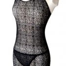 2PC Lace Chemise Sexy Lingerie Intimate Apparel with G-String Leg Avenue Style# 8186-BLK-OS