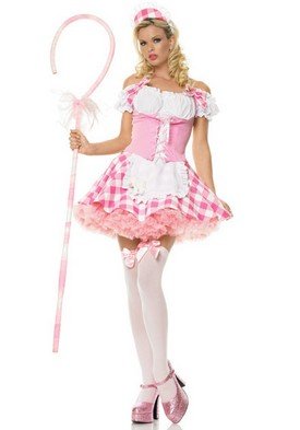 2PC Mary Had a Little Lamb Sexy Halloween Party Costume Leg Avenue Style# 83289-BLUWHT-XS