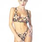 2PC Metal O Ring Bikini Top Sexy Lingerie Intimate Apparel with Bottom Leg Avenue Style# 8449-SLVR-O
