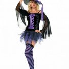 2PC Midnight Witch Sexy Halloween Party Costume Leg Avenue Style# 83247-BLKPUR-ML