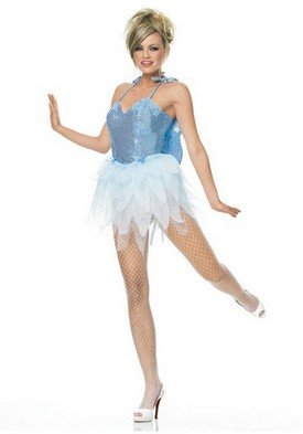 2PC Pixie Fairy Dress Sexy Halloween Party Costume Leg Avenue Style# 8036-LTBLU-M