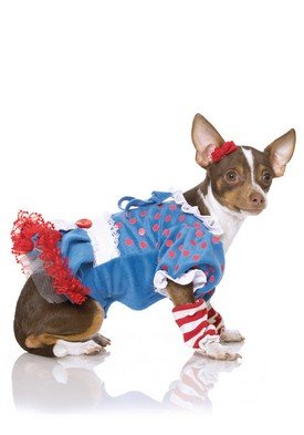 2PC Raggedy Ann Cute Dog Halloween Pet Costume Leg Avenue Style# 21003-REDBLUE-S