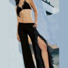2PC Ruffle Jersey Bikini Top Sexy Lingerie Intimate Apparel with Slit Pant Set Leg Avenue Style# 882