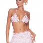 2PC Rumba Ruffle Triangle Top Sexy Lingerie Intimate Apparel with Skirt Set Leg Avenue Style# 8979-P
