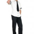 3PC Airplane Captain Pilot Sexy Halloween Party Costume Leg Avenue Style# 83263-WHTBLK-ML