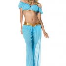 3PC Arabian Princess Belly Dancer Sexy Halloween Party Costume Leg Avenue Style# 53011-LTBLU-ML