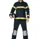 3PC Backdraft Fireman Firefighter Sexy Halloween Party Costume Leg Avenue Style# 83371-BLKYEL-ML