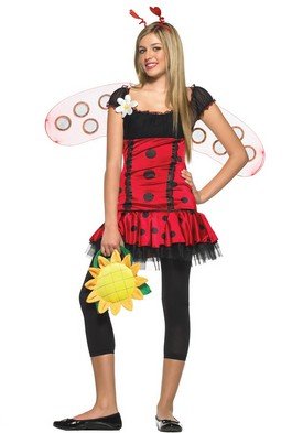 3PC Bee Movie Daisy Ladybug Sexy Halloween Party Costume Leg Avenue Style# J48012-REDBLK-ML