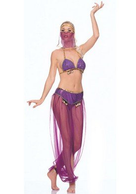 3PC Belly Dancer Sexy Halloween Party Costume Leg Avenue Style# 8931-BLK-ML
