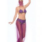 3PC Belly Dancer Sexy Halloween Party Costume Leg Avenue Style# 8931-PUR-SM