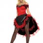 3PC Cabaret Moulin Dancer Sexy Halloween Party Costume Leg Avenue Style# 83229-BLKRED-ML