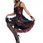 3PC Can Can Dancer Sexy Halloween Party Costume Leg Avenue Style# 8815-REDBLK-S