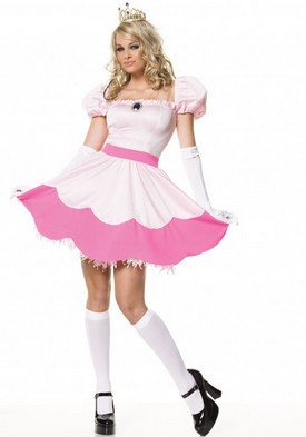 3PC Mario Bros. Princess Peach Sexy Halloween Party Costume Leg Avenue Style# 83094-PNK-M