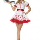 3PC Mel's Diner Waitress Sexy Halloween Party Costume Leg Avenue Style# 83334-REDWHT-S