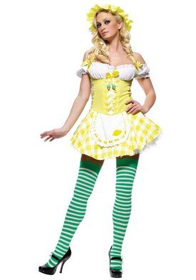 3PC Strawberry Shortcake Lemon Girl Sexy Halloween Party Costume Leg Avenue Style# 83313-YELWHT-XS