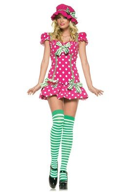 3PC Strawberry Shortcake Raspberry Girl Sexy Halloween Party Costume Leg Avenue Style# 83319-RSBRYWH